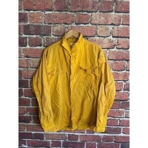Vintage Wildland Firefighting Firefighter Button Up Shirt Mens Sz XL Yellow USA